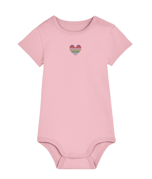 Made with Love Baby Bodysuit Rainbow Heart