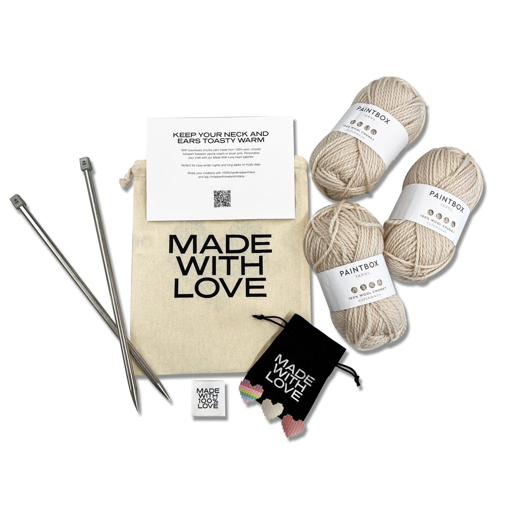 Made With Love Snood Knit Kit - Vanilla Cream