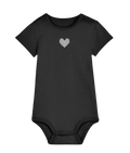 Made with Love Baby Bodysuit White Heart