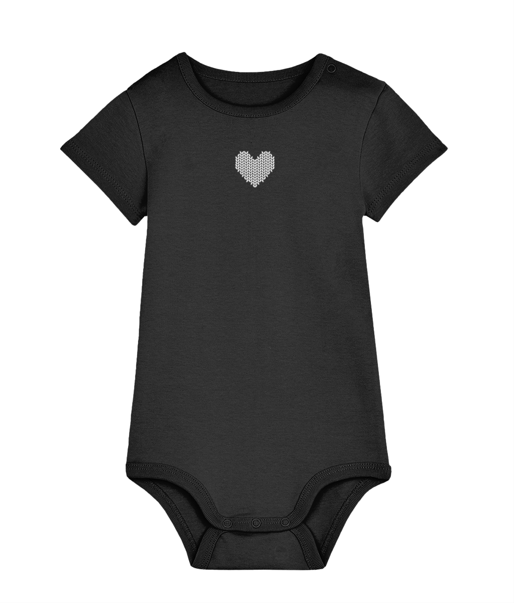 Made with Love Baby Bodysuit White Heart