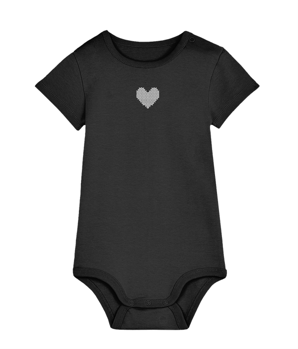 Made with Love Baby Bodysuit White Heart