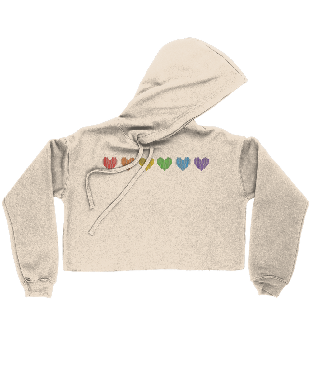 PRIDE Rainbow Heart Cropped Hoodie