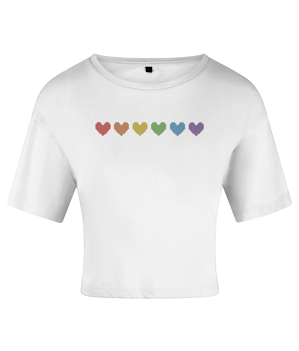 PRIDE Rainbow Heart Crop Top