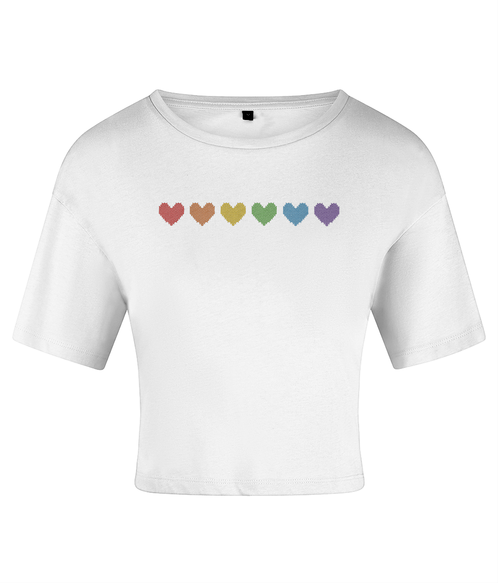 PRIDE Rainbow Heart Crop Top