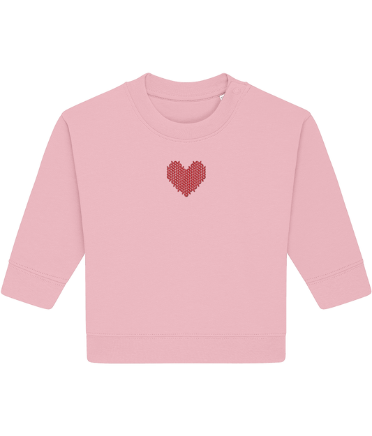 Made with Love Baby Embroidered Red Heart Long Sleeve