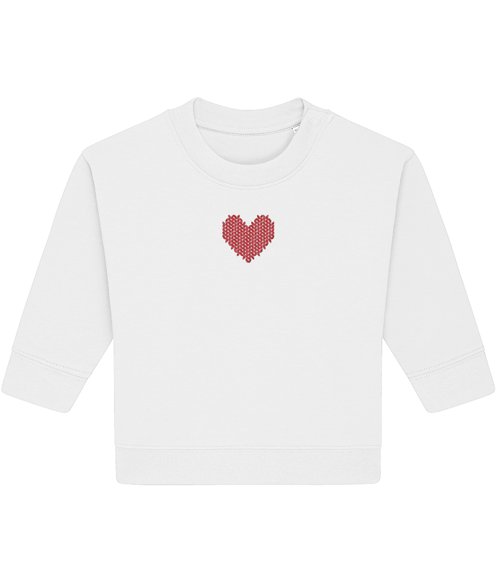 Made with Love Baby Embroidered Red Heart Long Sleeve