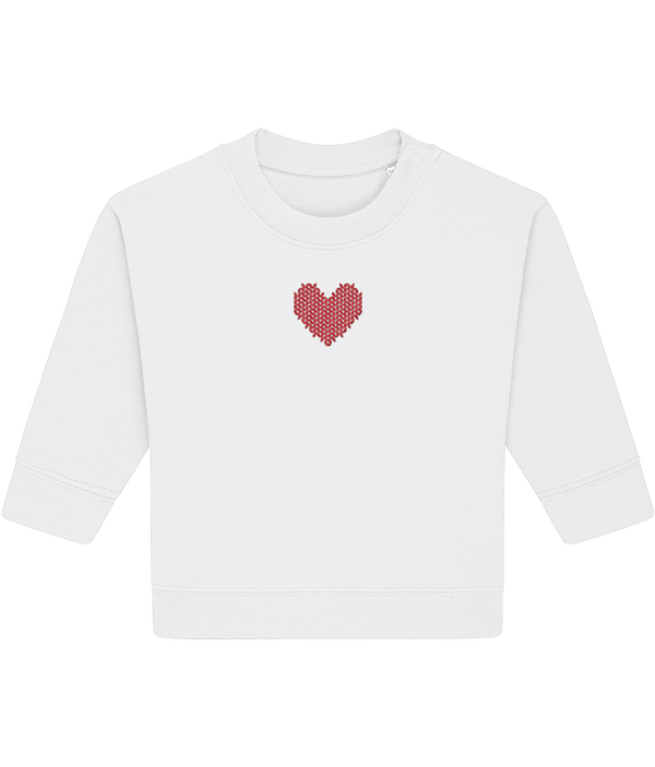 Made with Love Baby Embroidered Red Heart Long Sleeve