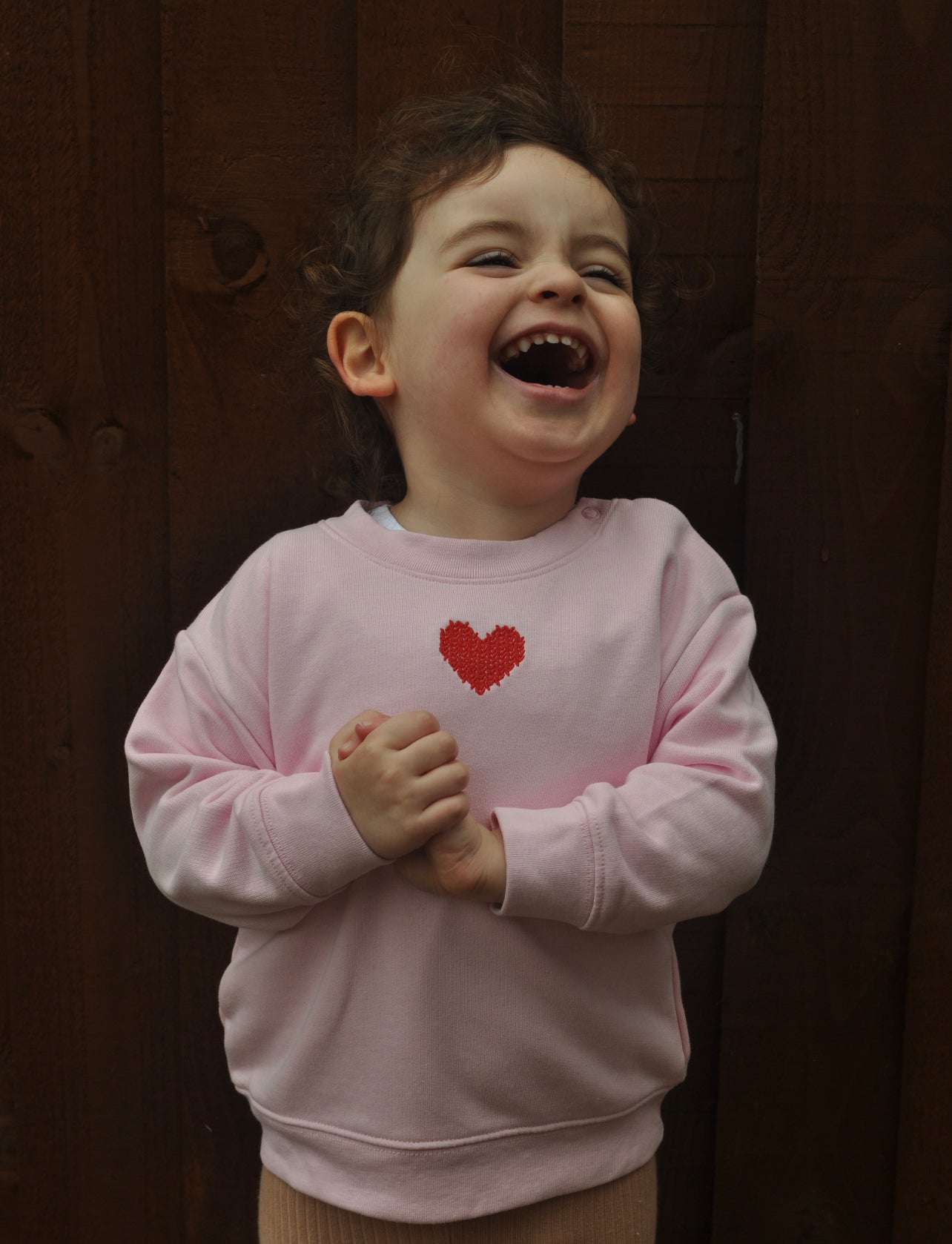 Made with Love Baby Embroidered Red Heart Long Sleeve