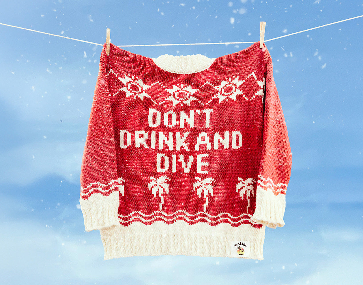 MALIBU DON'T DRINK AND DIVE FESTIVE JUMPER